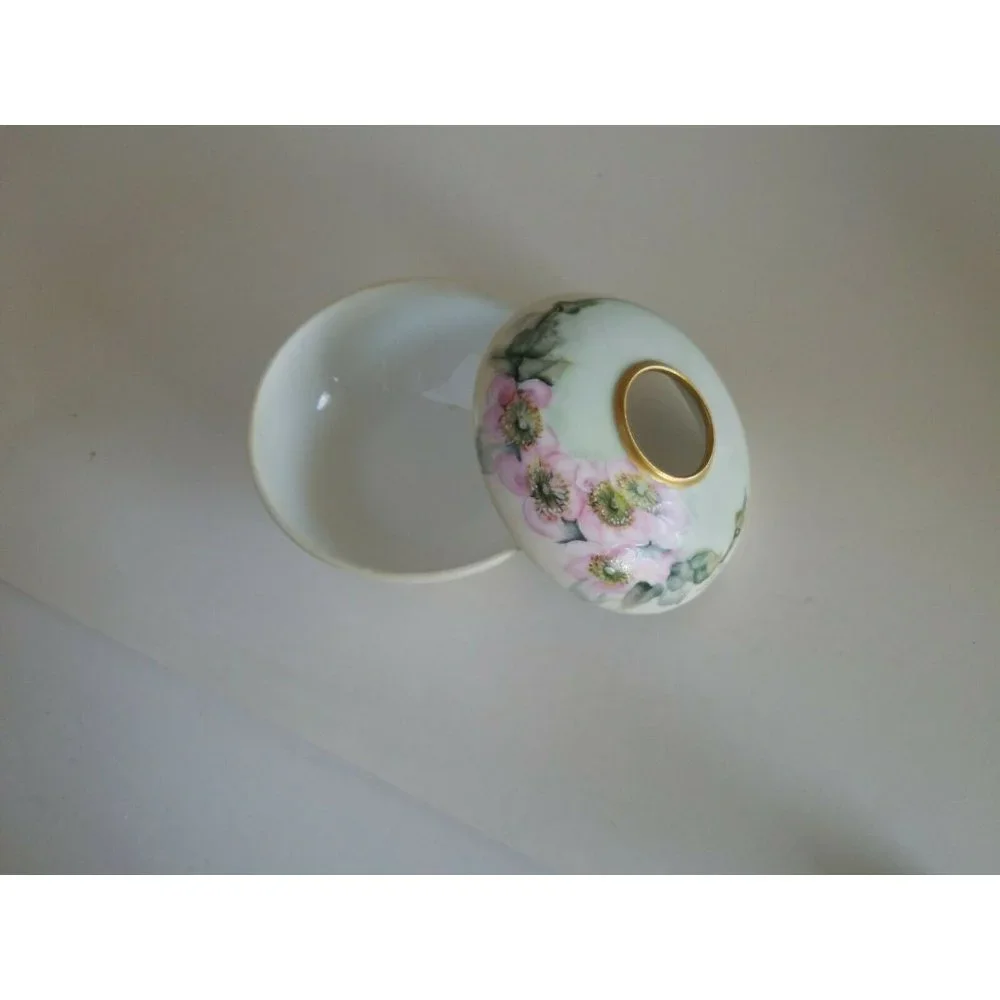 Antique MZ AUSTRIA Porcelain Hand Painted Flowers Vanity/Dresser Set 4 pieces